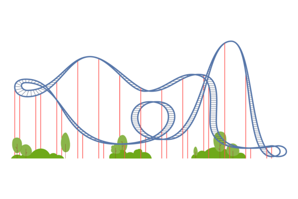 Amusement Park Ride Color Icon. Coaster Graphics