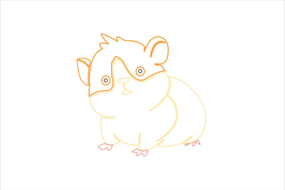 Animal Hamster Cartoon Color Line
