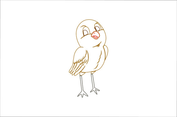 Animal Nightingale Cartoon Color Line Graphics & Icons