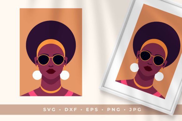 Black Beautiful Woman Art Color Portrait Graphics