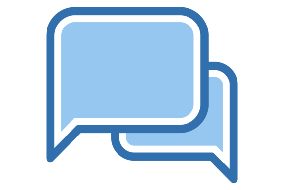 Blue Chat Bubble Icon: Graphics and Illustrations