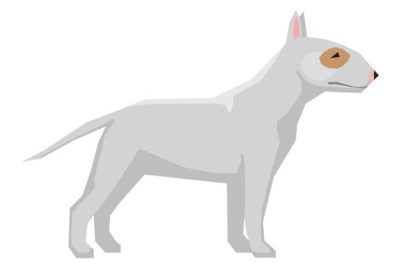 Bull Terrier Breed Icon. Color Dog Side