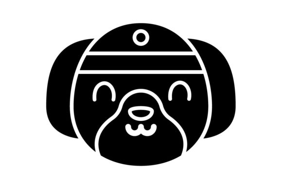 Chinese New Year Icon Dog Solid Color: Graphics & Illustrations for Festive Branding