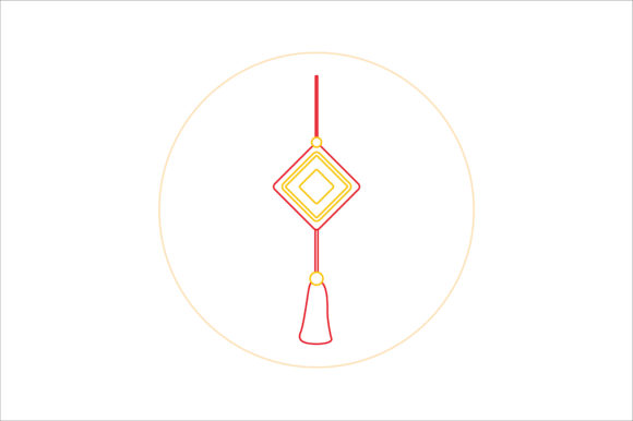 Chinese New Year Icon Knot Color Line Graphics & Icons