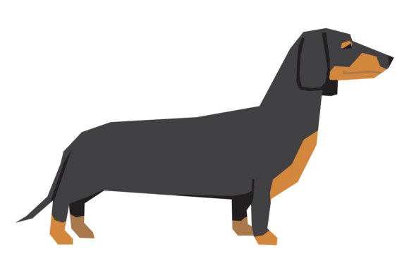Dachshund Side View. Dog Breed Color Ico Graphics