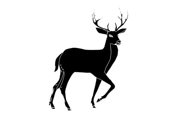 Deer Vector Design Solid Color: Graphics & Illustrations