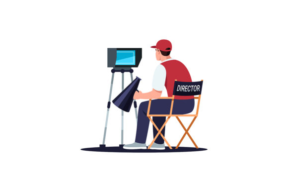 Director Semi Flat Color Illustrations: Clean Graphics for Editorial Use