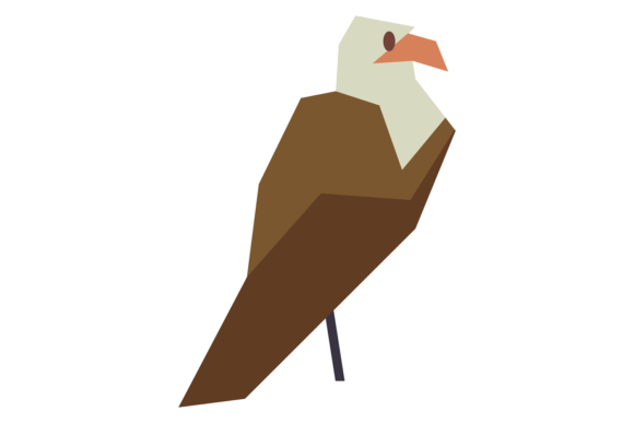 Eagle Low Poly Icon. Color Wild Bird Graphics