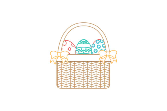 Easter Basket Yellow Ribbon Color Line