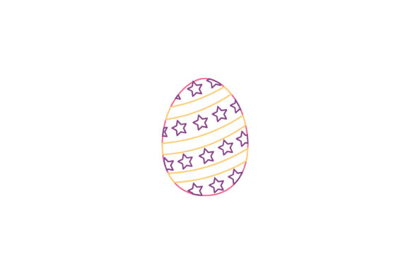 Easter Egg Purple Star Color Line Graphics & Icons