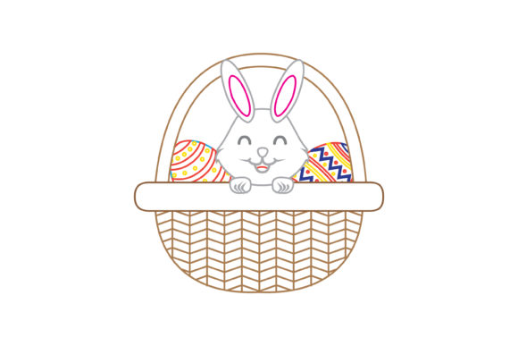 Easter Rabbit Basket Color Line