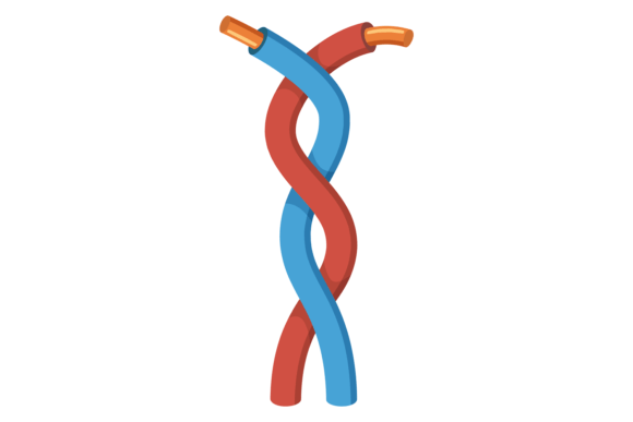Electric Wires. Power Cable. Color Netwo Graphics