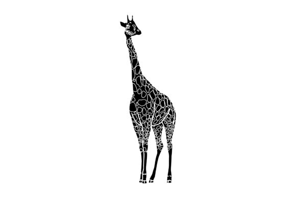 Giraffe Vector Design Solid Color Graphics