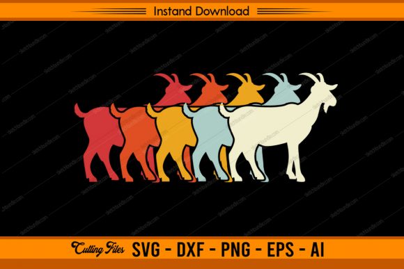 Goat Vintage Color Design for Crafts and Graphics
