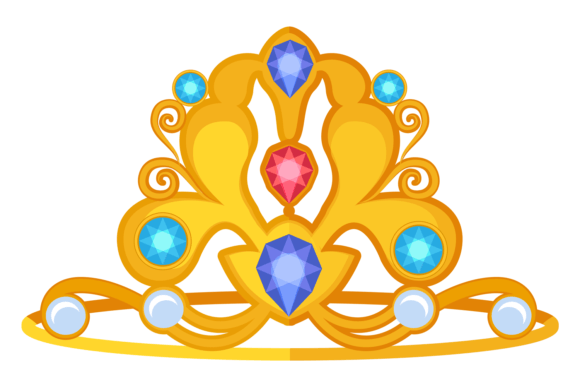 Golden Crown with Color Jewels. Precious Graphics
