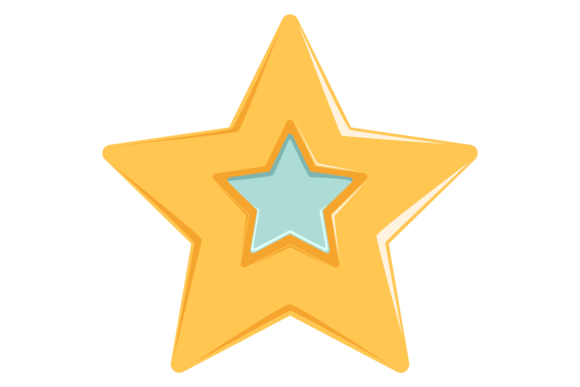 Golden Star Color Icon. Best Magic Symbo