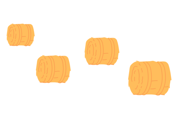 Hay Rolls Color Icon. Dry Straw Symbol