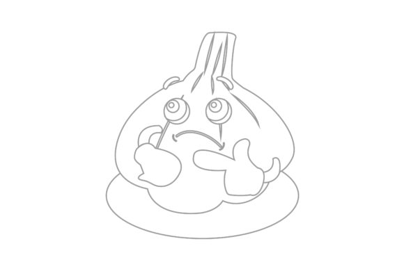 Kawaii Cute Vegetable Onion Color Lines Graphics