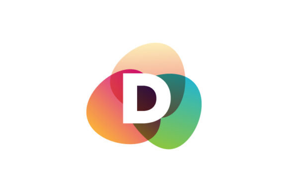 Letter D Retro Color Logo Template Vecto: Graphics & Logos