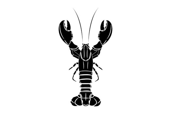 Lobster Vector Design Solid Color: Graphics & Illustrations