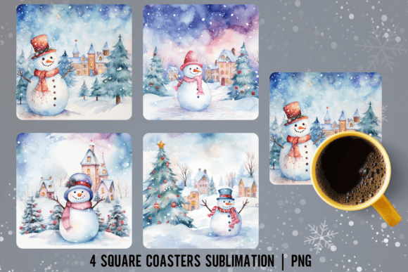 Magical Color Snowman Christmas Square: Graphics for Crafts