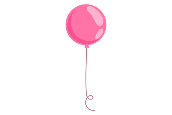 Pink Balloon Color Icon: Graphics for Editorial Use