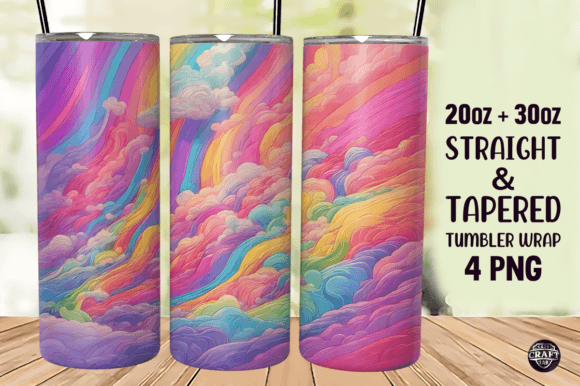Rainbow Color Background Tumbler Wrap Graphics
