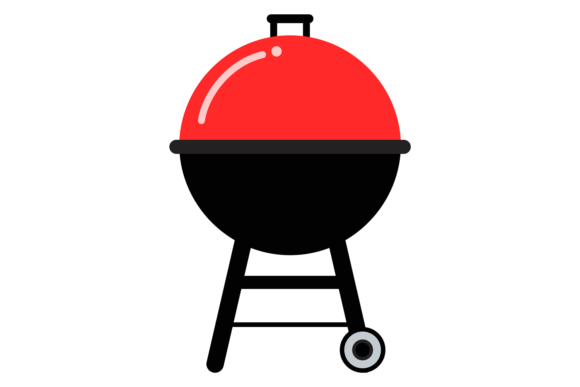 Round Outdoor Grill Color Icon. Picnic S