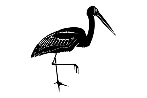 Stork Vector Design Solid Color Graphics & Illustrations