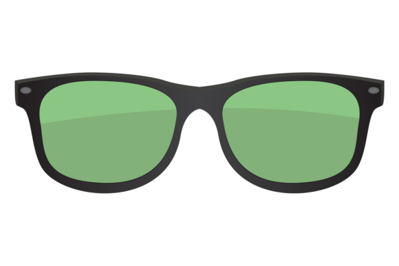 Sunglasses Icon. Green Spectacles. Color Graphics