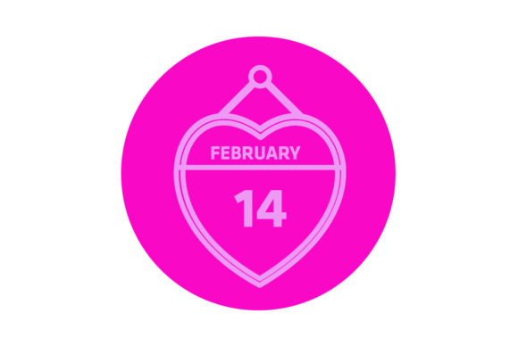 Valentine Icon Calendar Line Color Graphics & Icons