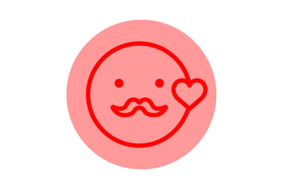 Valentine Icon Emoticon Line Color Graphics & Icons