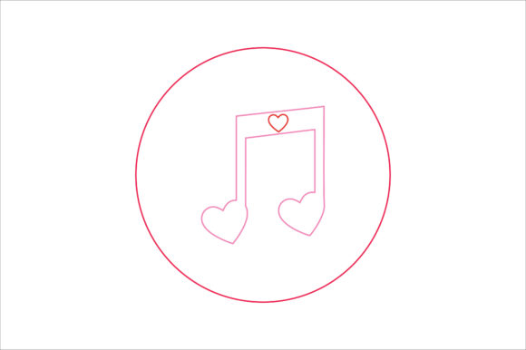 Valentine Icon Love Song Color Line Graphics & Icons