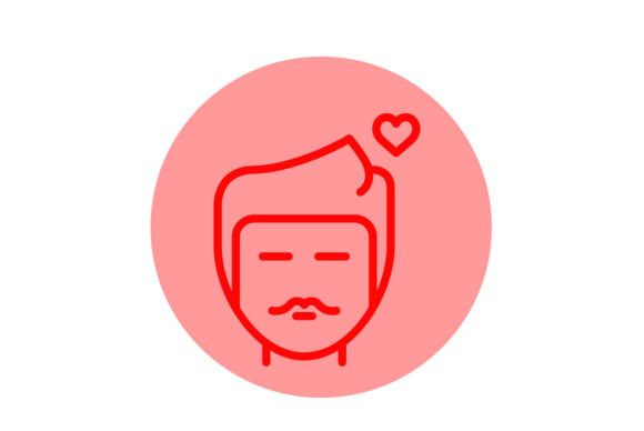 Valentine Icon Men Line Color Graphics & Icons