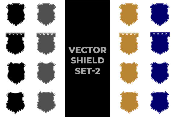 Vector 4 Color Shield Set-2